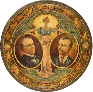 William McKinley & Teddy Roosevelt Beer Tray